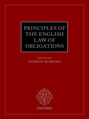 cover image of Principles of the English Law of Obligations